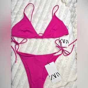 Zara string bikini hot pink